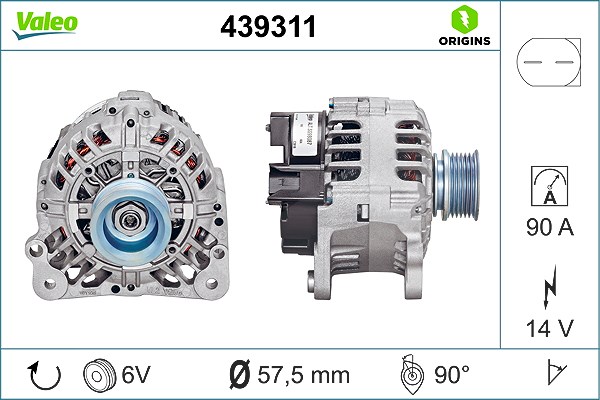 Valeo Generator [Hersteller-Nr. 439311] für Skoda, Audi, VW, Seat