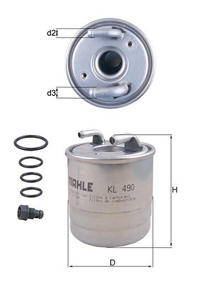Mahle Kraftstofffilter [Hersteller-Nr. KL490D] für Mercedes-Benz