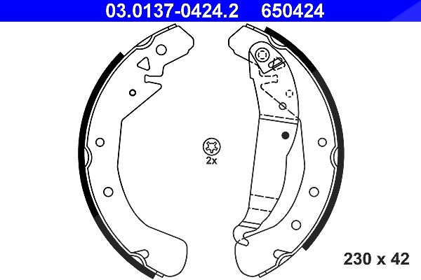 Ate Bremsbackensatz [Hersteller-Nr. 03.0137-0424.2] für Vauxhall, Opel