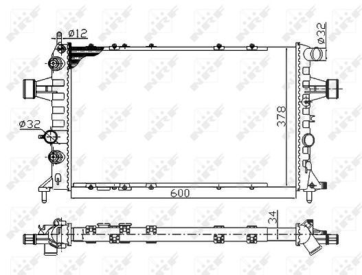 Nrf Kühler, Motorkühlung [Hersteller-Nr. 58178A] für Opel, Vauxhall