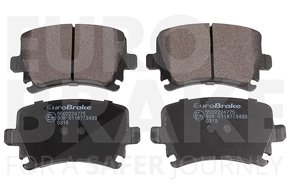 Eurobrake Bremsbeläge hinten (Satz) [Hersteller-Nr. 5502224775] für VW, Skoda, Audi, Seat