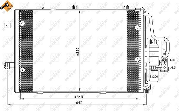 Nrf Kondensator mit Trockner 550x380x15 [Hersteller-Nr. 35530] für Vauxhall, Opel