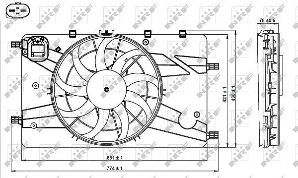 Nrf Lüfter, Motorkühlung [Hersteller-Nr. 47757] für Chevrolet, Vauxhall, Opel