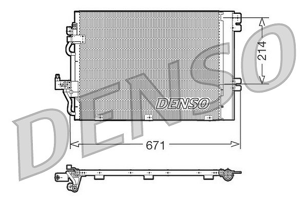 Denso Kondensator, Klimaanlage [Hersteller-Nr. DCN20009] für Vauxhall, Opel