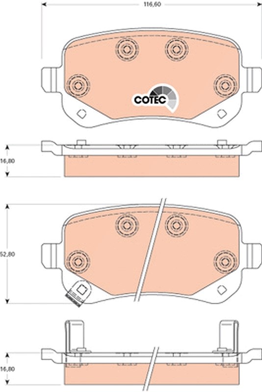 Trw Bremsbeläge hinten (Satz) [Hersteller-Nr. GDB4176] für Fiat, Dodge, Chrysler