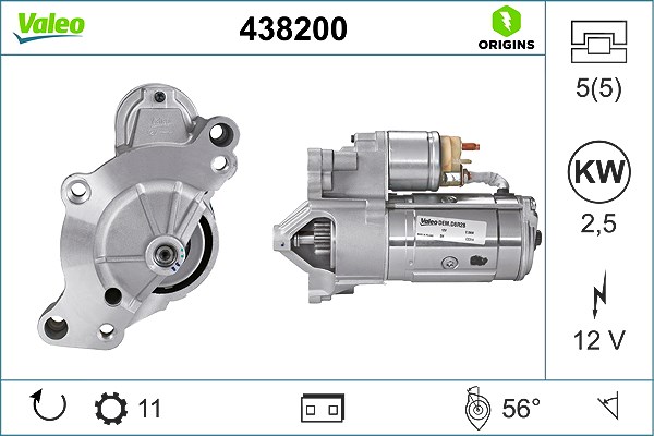 Valeo Starter [Hersteller-Nr. 438200] für Mitsubishi, Vauxhall, Citroën, Opel, Toyota, Lancia, Peugeot, Fiat, Ds