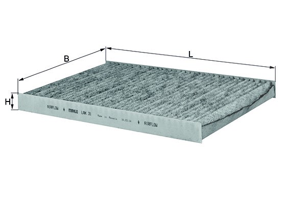 Mahle Filter, Innenraumluft [Hersteller-Nr. LAK31] für Skoda, Audi, Seat, VW