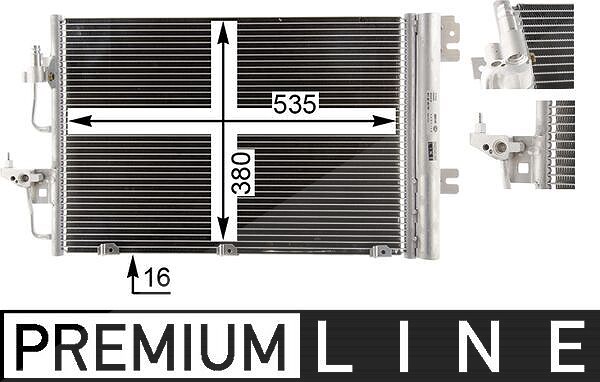 Mahle Kondensator, Klimaanlage [Hersteller-Nr. AC377000P] für Opel, Vauxhall