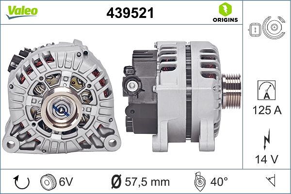 Valeo Generator [Hersteller-Nr. 439521] für Peugeot, Citroën