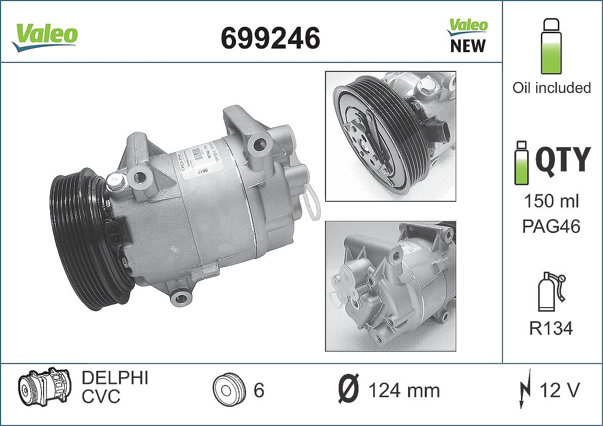 Valeo Kompressor, Klimaanlage [Hersteller-Nr. 699246] für Renault, Nissan