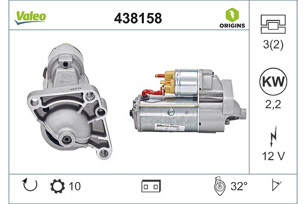 Valeo Starter [Hersteller-Nr. 438158] für Nissan, Vauxhall, Renault, Opel