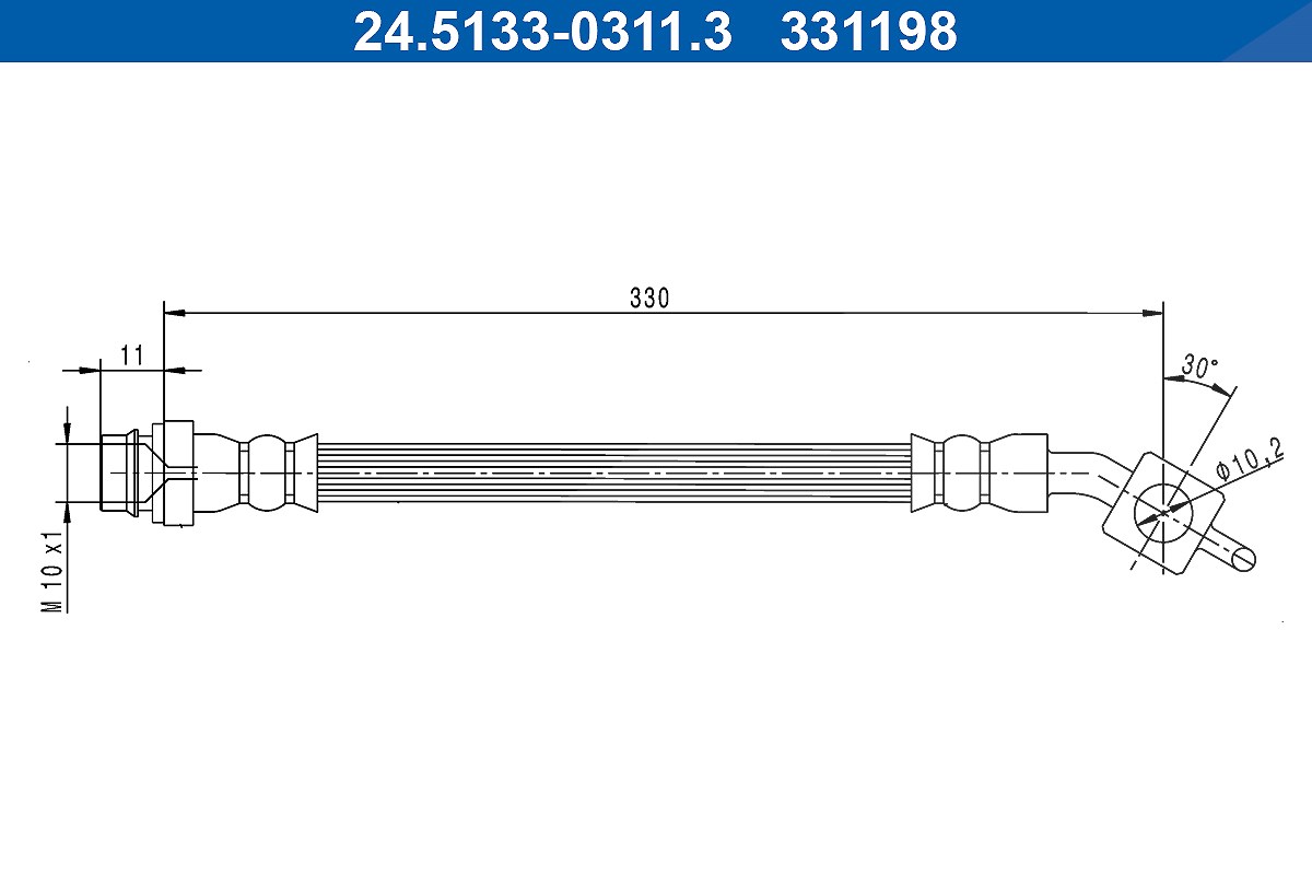 Ate Bremsschlauch [Hersteller-Nr. 24.5133-0311.3] für Ford, Volvo