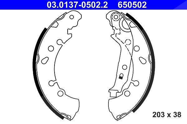 Ate Bremsbackensatz [Hersteller-Nr. 03.0137-0502.2] für Toyota, Daihatsu