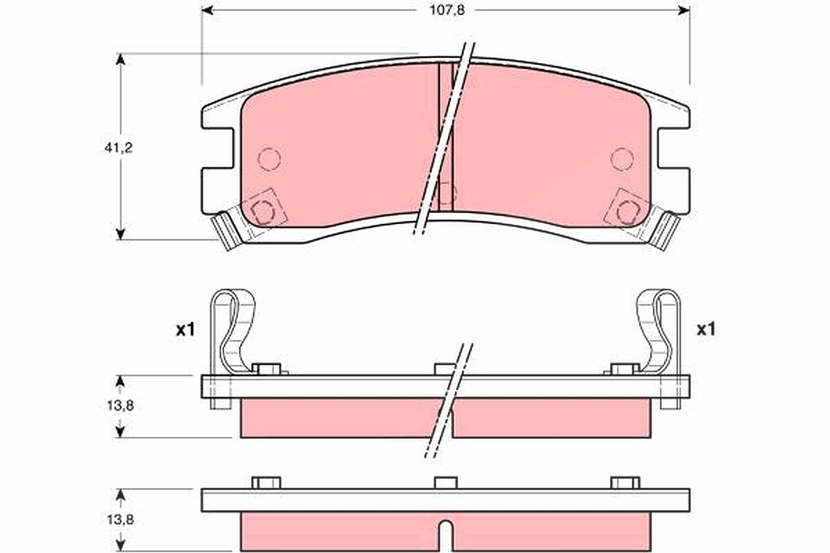 Trw Bremsbelagsatz, Scheibenbremse [Hersteller-Nr. GDB4042] für Buick, Pontiac, Cadillac, Saturn, Chevrolet, Oldsmobile