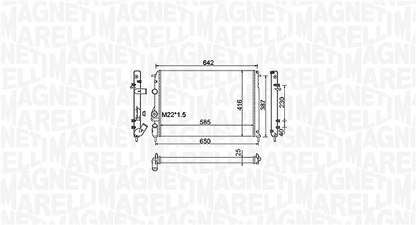 Magneti Marelli Kühler, Motorkühlung [Hersteller-Nr. 350213159100] für Renault