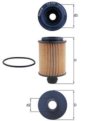 Mahle Ölfilter [Hersteller-Nr. OX559D] für Saab, Vauxhall, Chevrolet, Opel