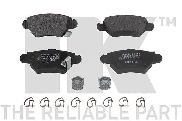 Nk Bremsbeläge hinten (System BOSCH) [Hersteller-Nr. 223619] für Vauxhall, Opel
