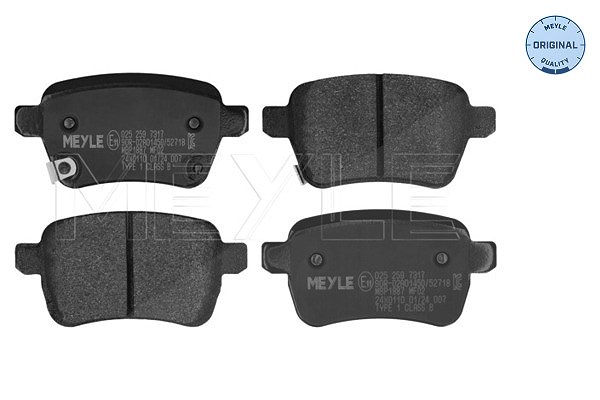 Meyle Bremsbelagsatz, Scheibenbremse [Hersteller-Nr. 0252597317] für Fiat, Vauxhall, Opel