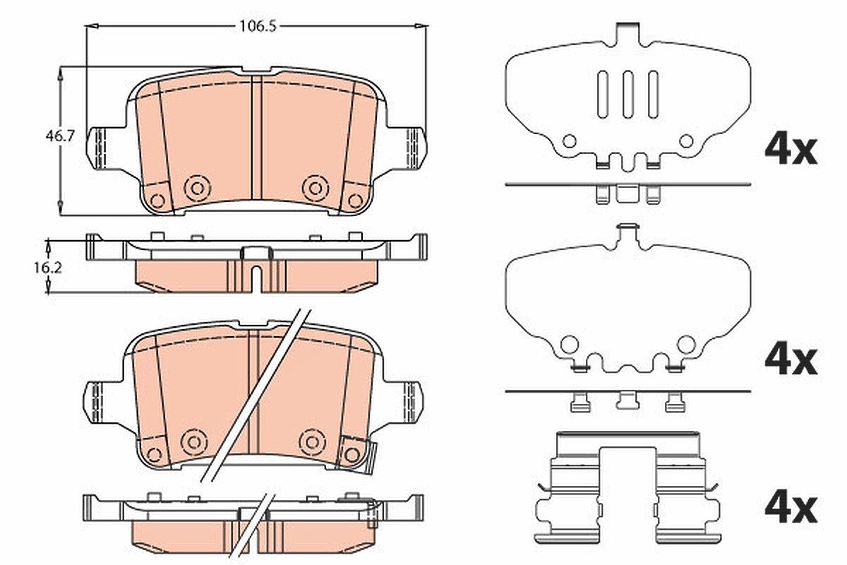 Trw Bremsbeläge hinten (Satz) [Hersteller-Nr. GDB2184] für Opel, Vauxhall