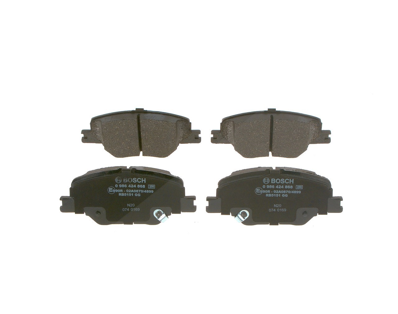 Bosch Bremsbeläge vorne (Satz) [Hersteller-Nr. 0986424868] für Vauxhall, Opel