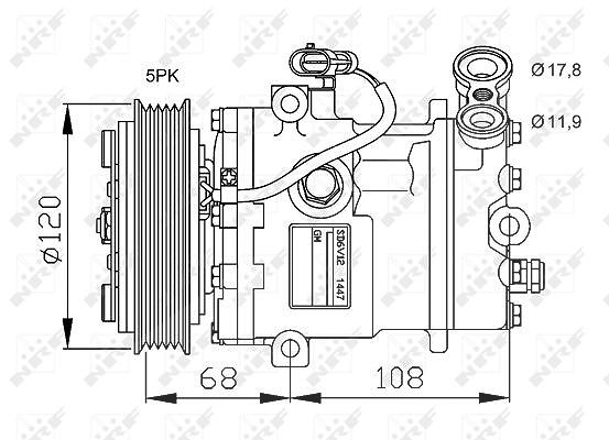 Nrf Kompressor, Klimaanlage [Hersteller-Nr. 32775] für Opel, Vauxhall
