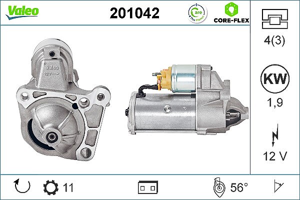 Valeo Starter [Hersteller-Nr. 201042] für Suzuki, Nissan, Mitsubishi, Vauxhall, Opel, Renault