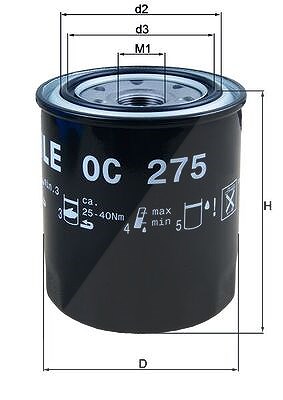 Mahle Ölfilter [Hersteller-Nr. OC275] für Toyota, Mazda, Ford, VW, Mitsubishi, Metrocab