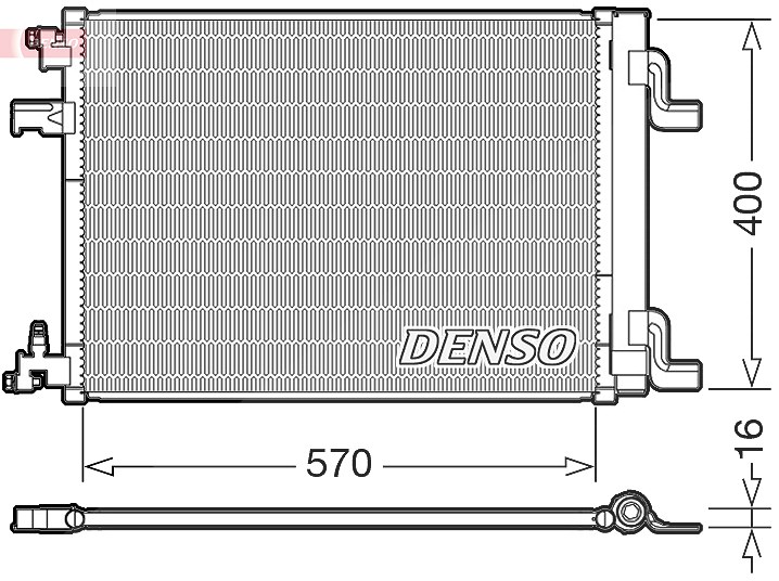 Denso Kondensator, Klimaanlage [Hersteller-Nr. DCN20001] für Opel, Chevrolet, Vauxhall