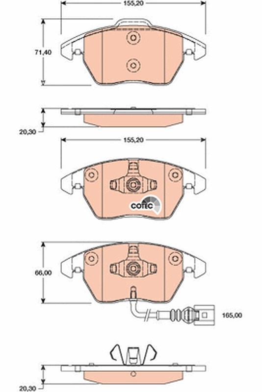 Trw Bremsbelagsatz, Scheibenbremse [Hersteller-Nr. GDB1807] für Audi, Seat, Skoda, VW