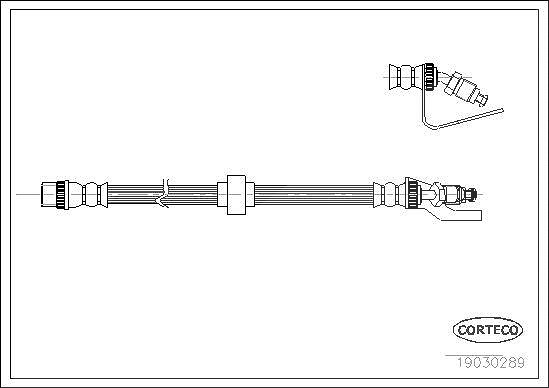 Corteco Bremsschlauch ERSTAUSRÜSTERQUALITÄT [Hersteller-Nr. 19030289] für Vauxhall, Renault, Opel