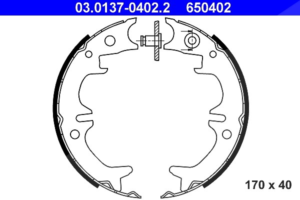 Ate Bremsbackensatz, Feststellbremse [Hersteller-Nr. 03.0137-0402.2] für Toyota, Lexus