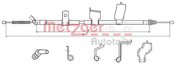 Metzger Autoteile Seilzug, Feststellbremse [Hersteller-Nr. 17.0327] für Nissan