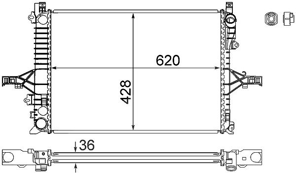 Mahle Kühler, Motorkühlung [Hersteller-Nr. CR1546000S] für Volvo