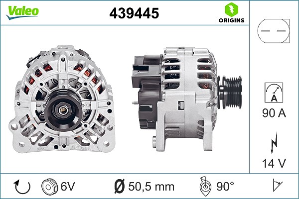 Valeo Generator [Hersteller-Nr. 439445] für Skoda, Audi, Opel, Seat, VW
