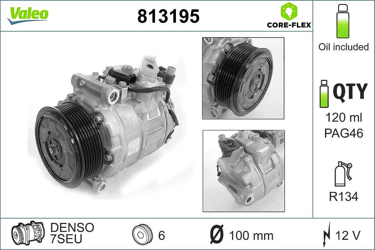 Valeo Kompressor, Klimaanlage [Hersteller-Nr. 813195] für Mercedes-Benz