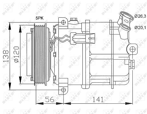 Nrf Kompressor, Klimaanlage Sanden [Hersteller-Nr. 32117] für Vauxhall, Cadillac, Saab, Opel