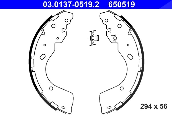Ate Bremsbackensatz [Hersteller-Nr. 03.0137-0519.2] für Renault, Ford, Ford Usa, Nissan