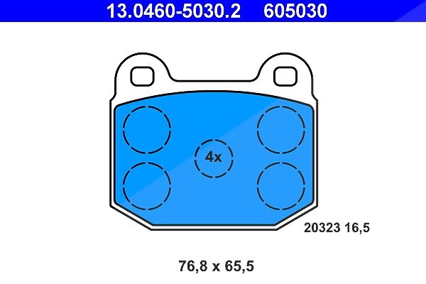 Ate Bremsbelagsatz, Scheibenbremse [Hersteller-Nr. 13.0460-5030.2] für Vauxhall, Opel