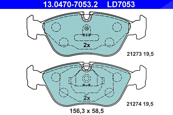 Ate CERAMIC Bremsbelagsatz vorne [Hersteller-Nr. 13.0470-7053.2] für Volvo