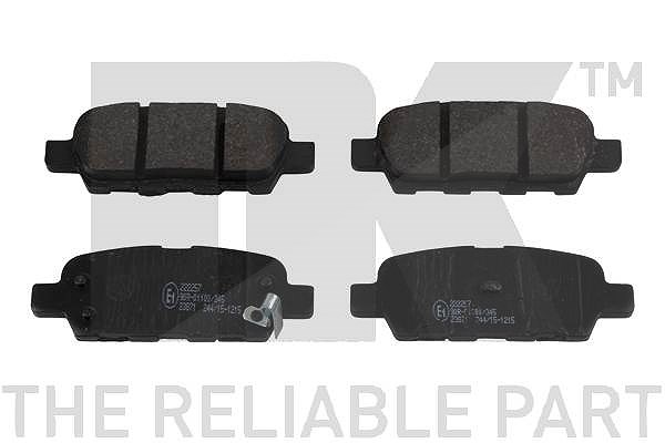 Nk Bremsbelagsatz Hinterachse [Hersteller-Nr. 222257] für Renault, Infiniti, Nissan, Suzuki