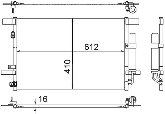 Mahle Kondensator, Klimaanlage [Hersteller-Nr. AC557000S] für Peugeot, Mitsubishi, Citroën