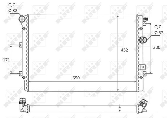 Nrf Kühler, Motorkühlung [Hersteller-Nr. 58464] für VW, Seat