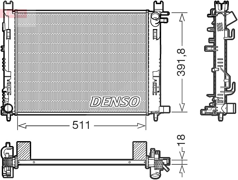 Denso Kühler, Motorkühlung [Hersteller-Nr. DRM37002] für Dacia, Renault