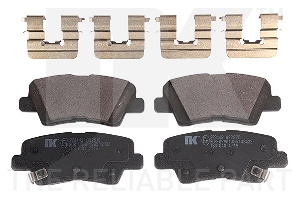 Nk Bremsbeläge hinten (Satz) [Hersteller-Nr. 223442] für Hyundai, Kia