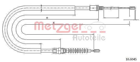 Metzger Autoteile Seilzug, Feststellbremse [Hersteller-Nr. 10.6045] für Ds, Citroën, Peugeot