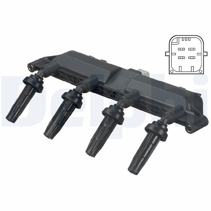 Delphi Zündspule [Hersteller-Nr. CE20011-12B1] für Fiat, Citroën, Peugeot
