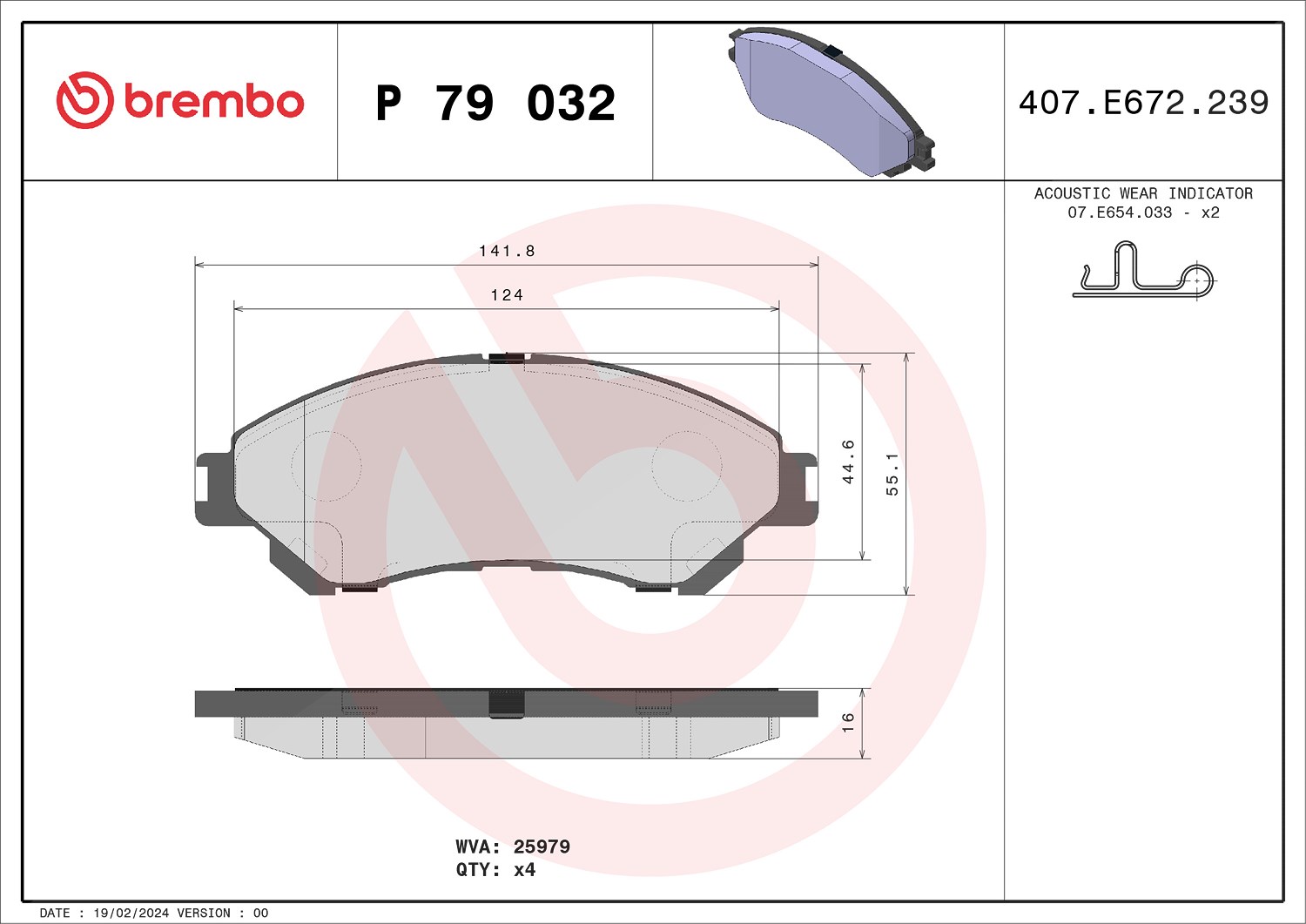 Brembo Bremsbeläge vorne (Satz) [Hersteller-Nr. P79032] für Suzuki