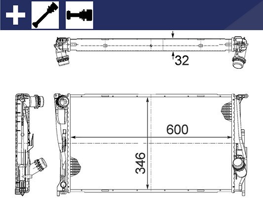 Mahle Kühler, Motorkühlung [Hersteller-Nr. CR1083000S] für BMW
