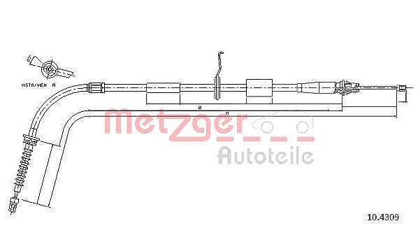 Metzger Autoteile Seilzug, Feststellbremse [Hersteller-Nr. 10.4309] für Mini