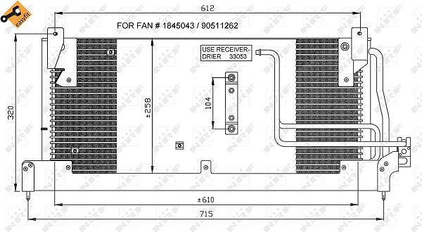 Nrf Kondensator 610x250 [Hersteller-Nr. 35218] für Vauxhall, Opel